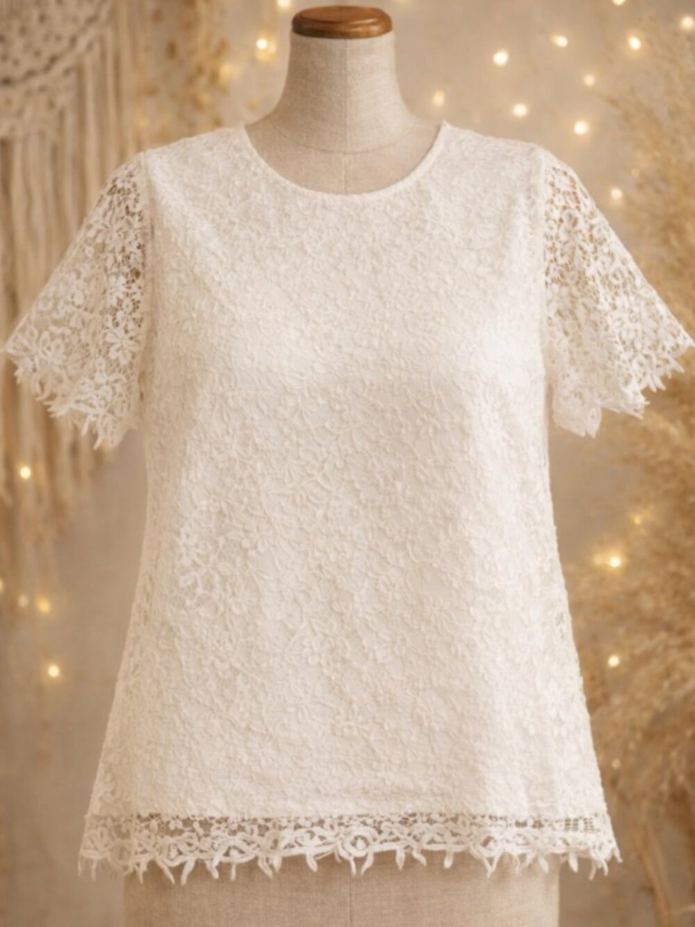 Philosophy White Lined Lace Top Shirt Plus XXL Romantic Cottagecore Feminine